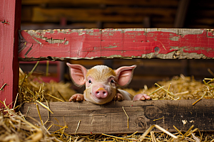 猪饲养农场摄影图