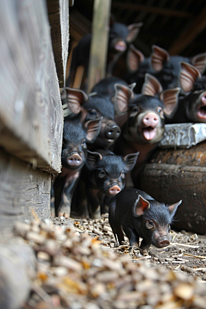 猪农场家畜摄影图