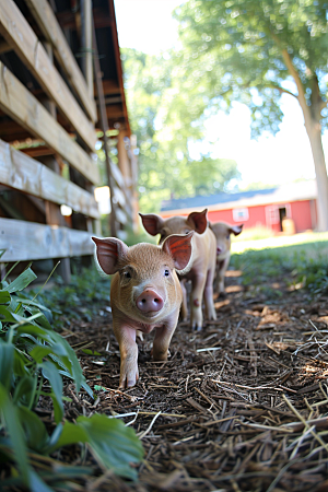 猪家畜农场摄影图