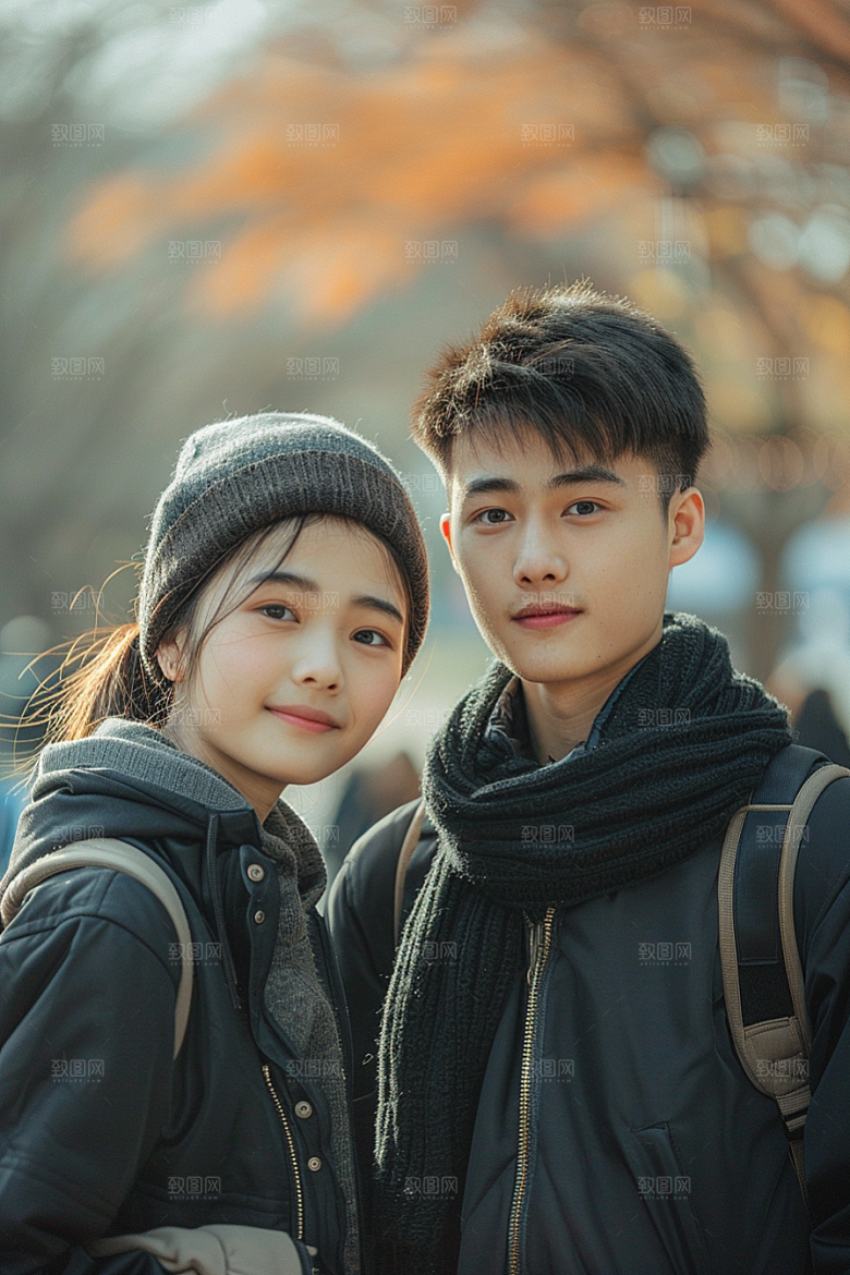 情侣自拍高清双人摄影图