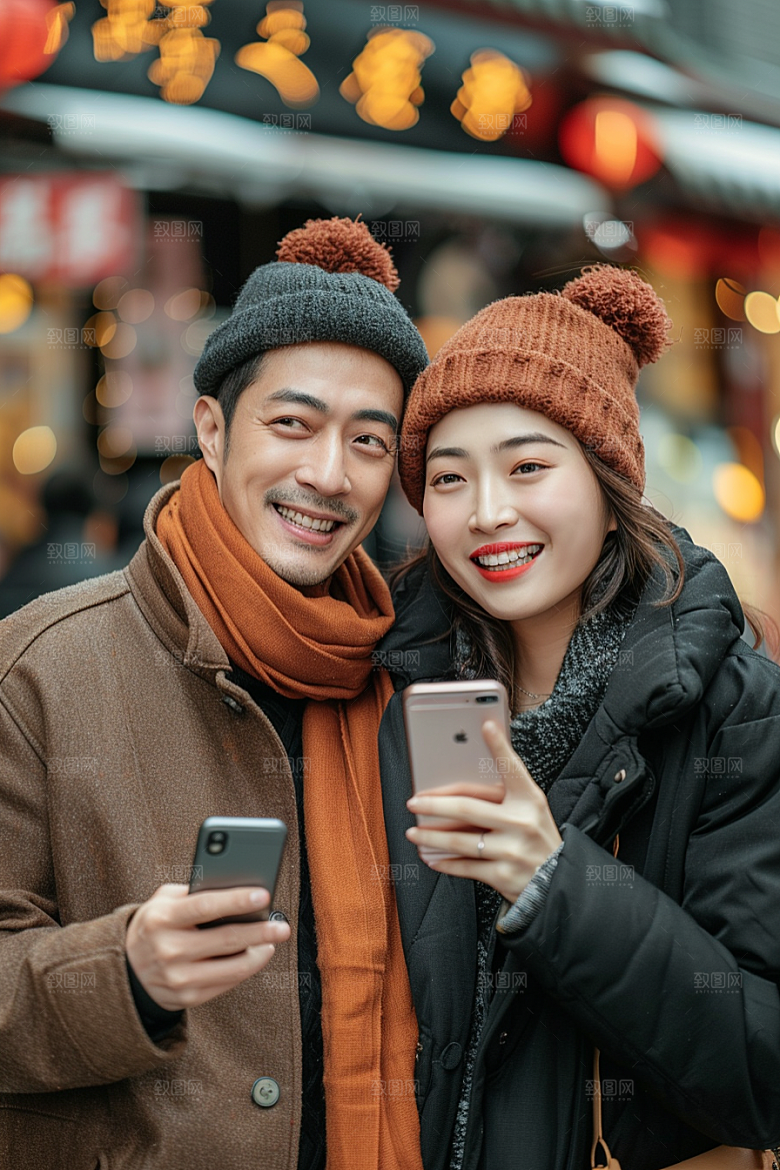 情侣自拍幸福浪漫摄影图