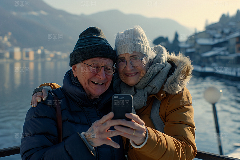 情侣自拍双人浪漫摄影图