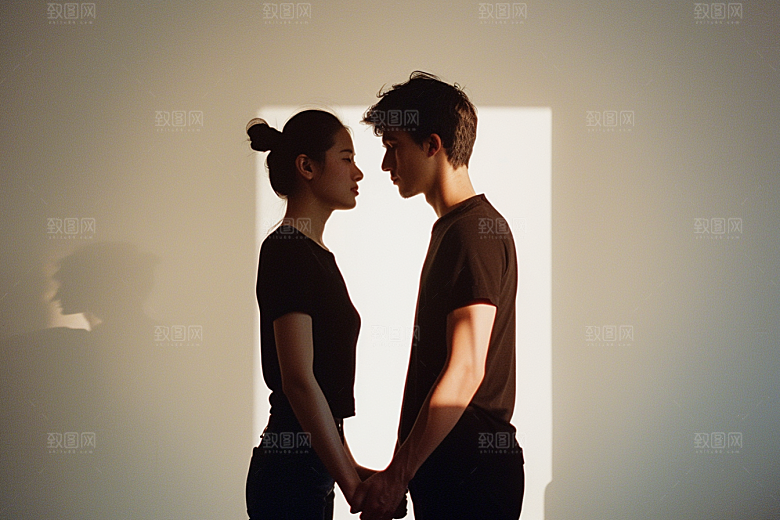 情侣自拍唯美双人摄影图