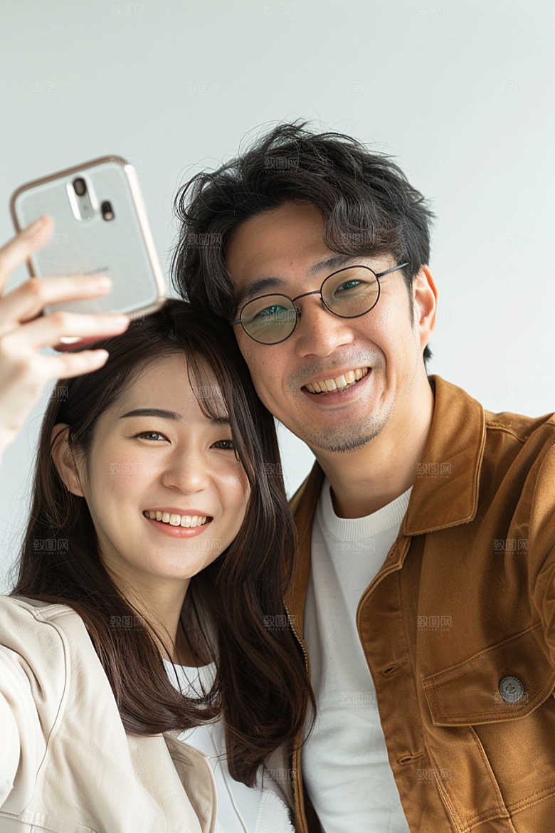 情侣自拍浪漫爱情摄影图