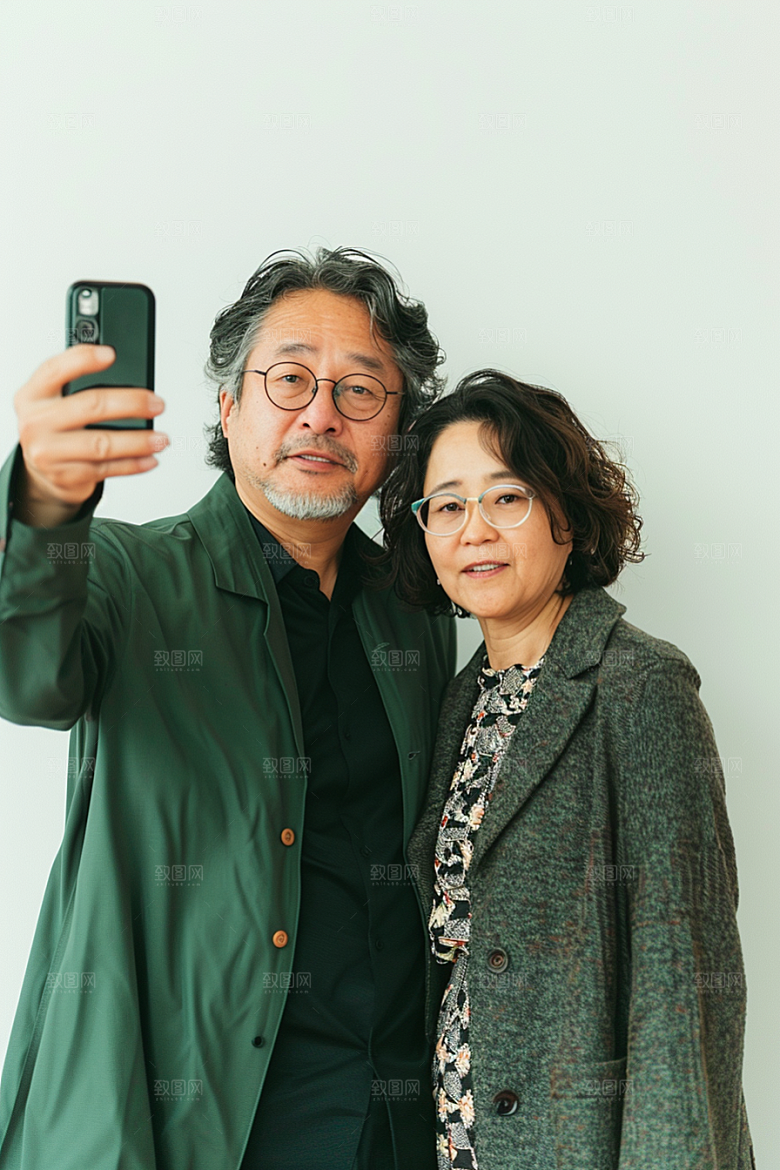 情侣自拍幸福浪漫摄影图