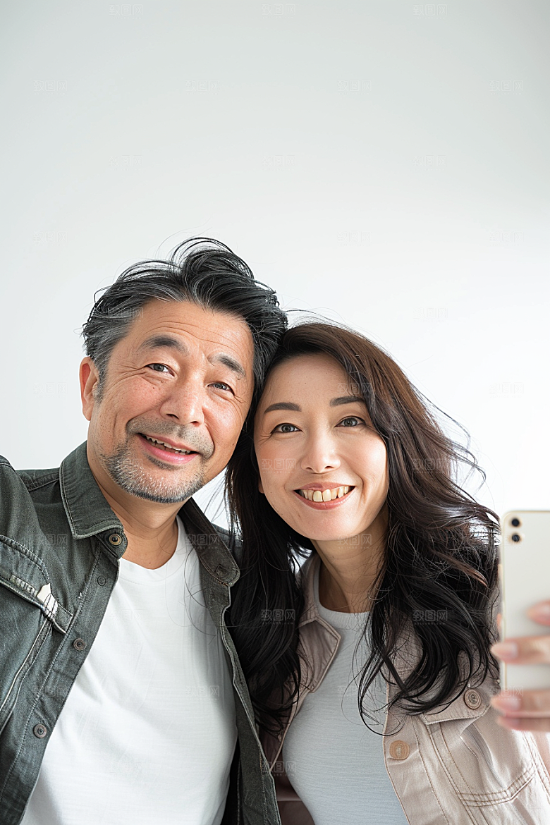 情侣自拍合影高清摄影图