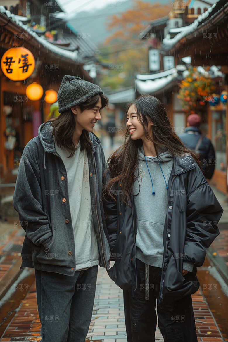 情侣自拍双人高清摄影图