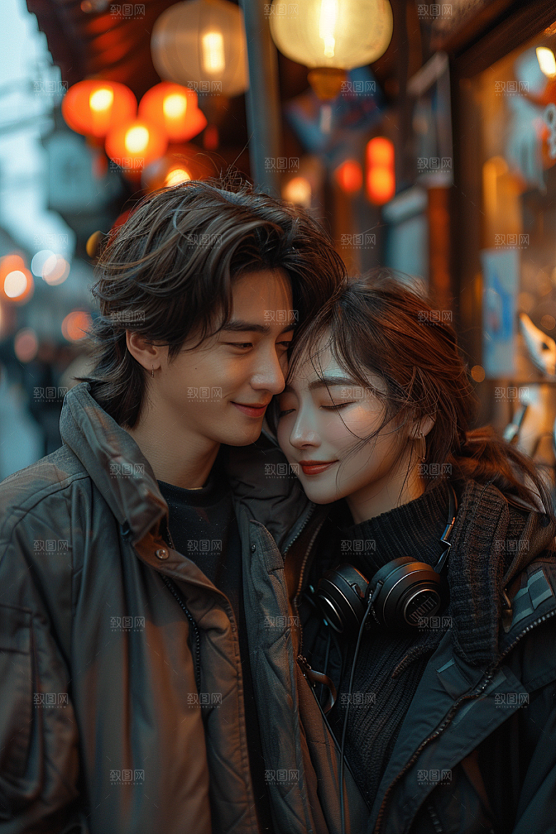 情侣自拍唯美爱情摄影图