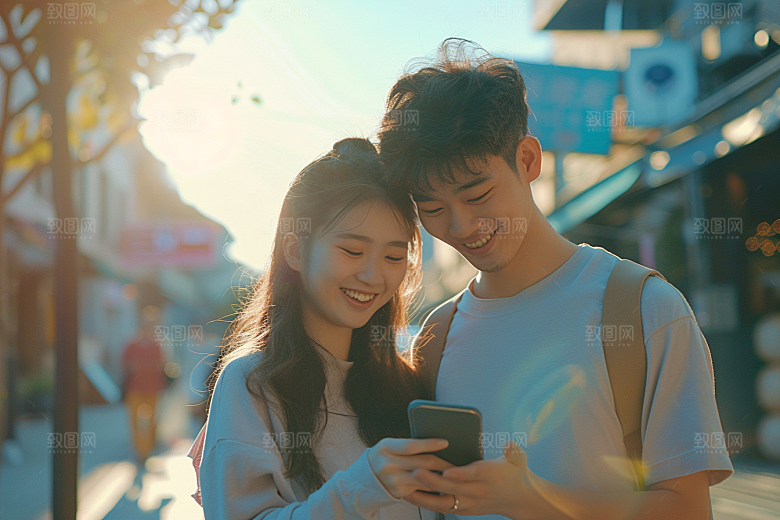 情侣自拍高清幸福摄影图