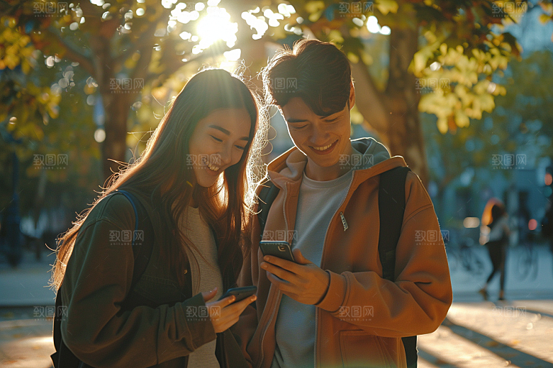 情侣自拍合影唯美摄影图