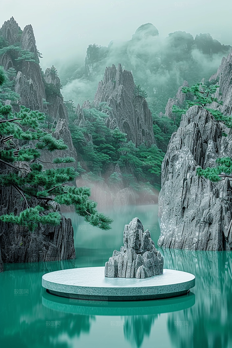 户外自然清新产品背景电商背景