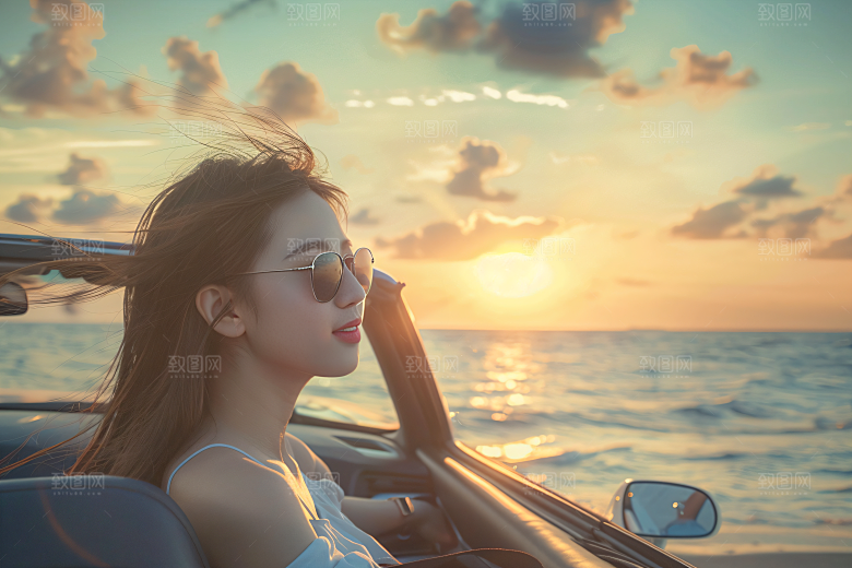 汽车自驾游旅行开车摄影图