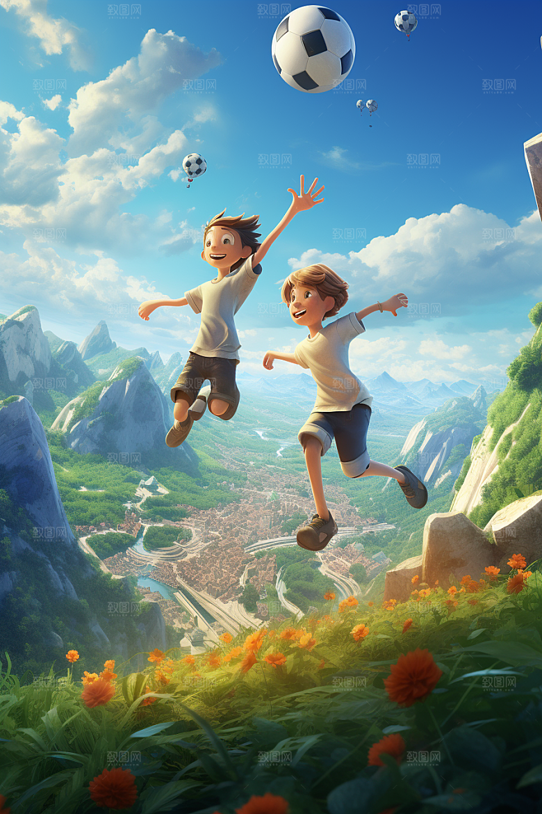 足球少年3D体育模型
