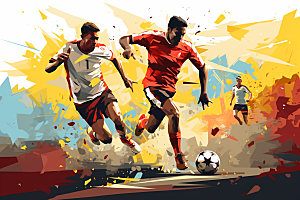 踢足球运动体育插画