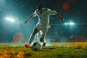 踢足球的人阳光活力摄影图