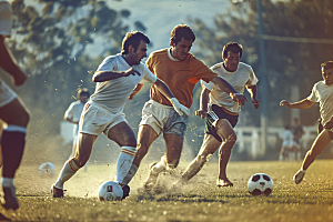 踢足球的人健身阳光摄影图