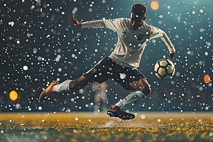 踢足球的人青年动感摄影图