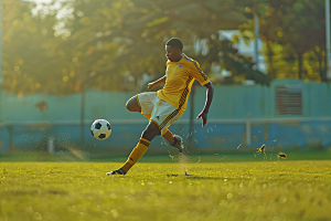 踢足球的人阳光运动摄影图