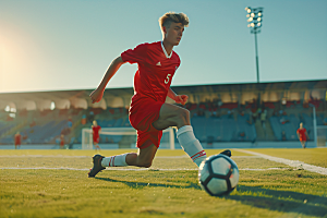踢足球的人青年健身摄影图