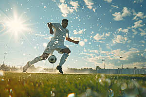 踢足球的人运动活力摄影图